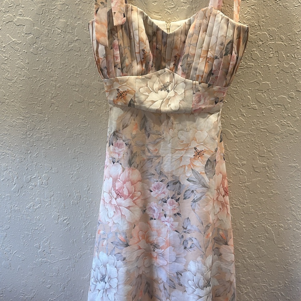 Floral Maxi Skirt - Cream and Gray